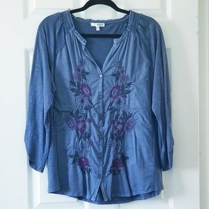 🔥3/$20🔥NWTBoho Cotton Embroidered Blouse (L)